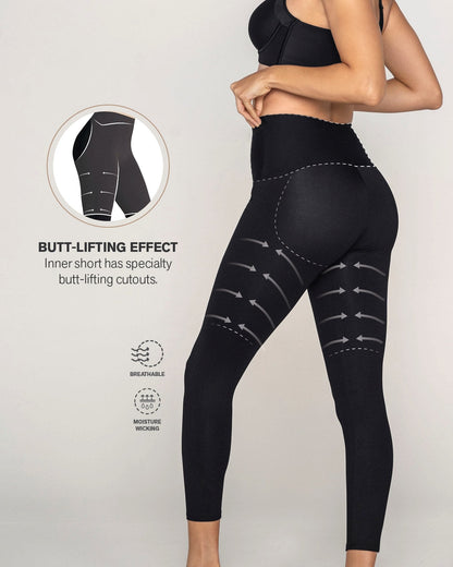 Sculpting shaper legging with butt-lifting inner short