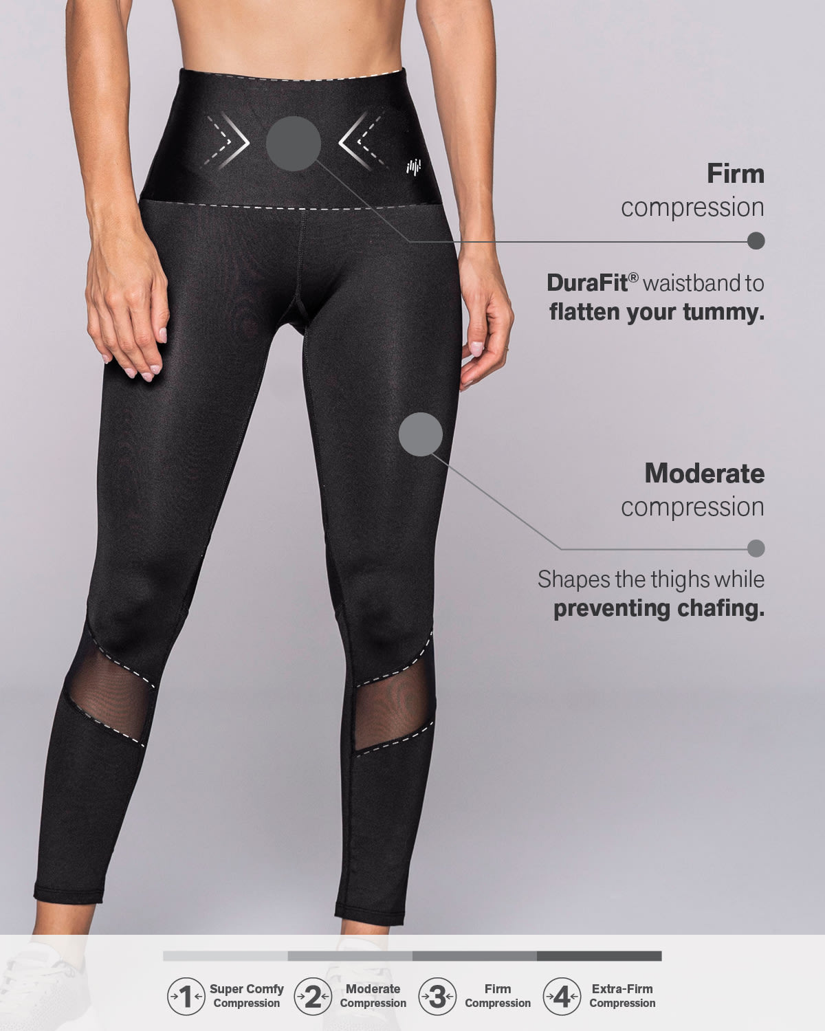 Mid-rise mesh cutout shaper legging