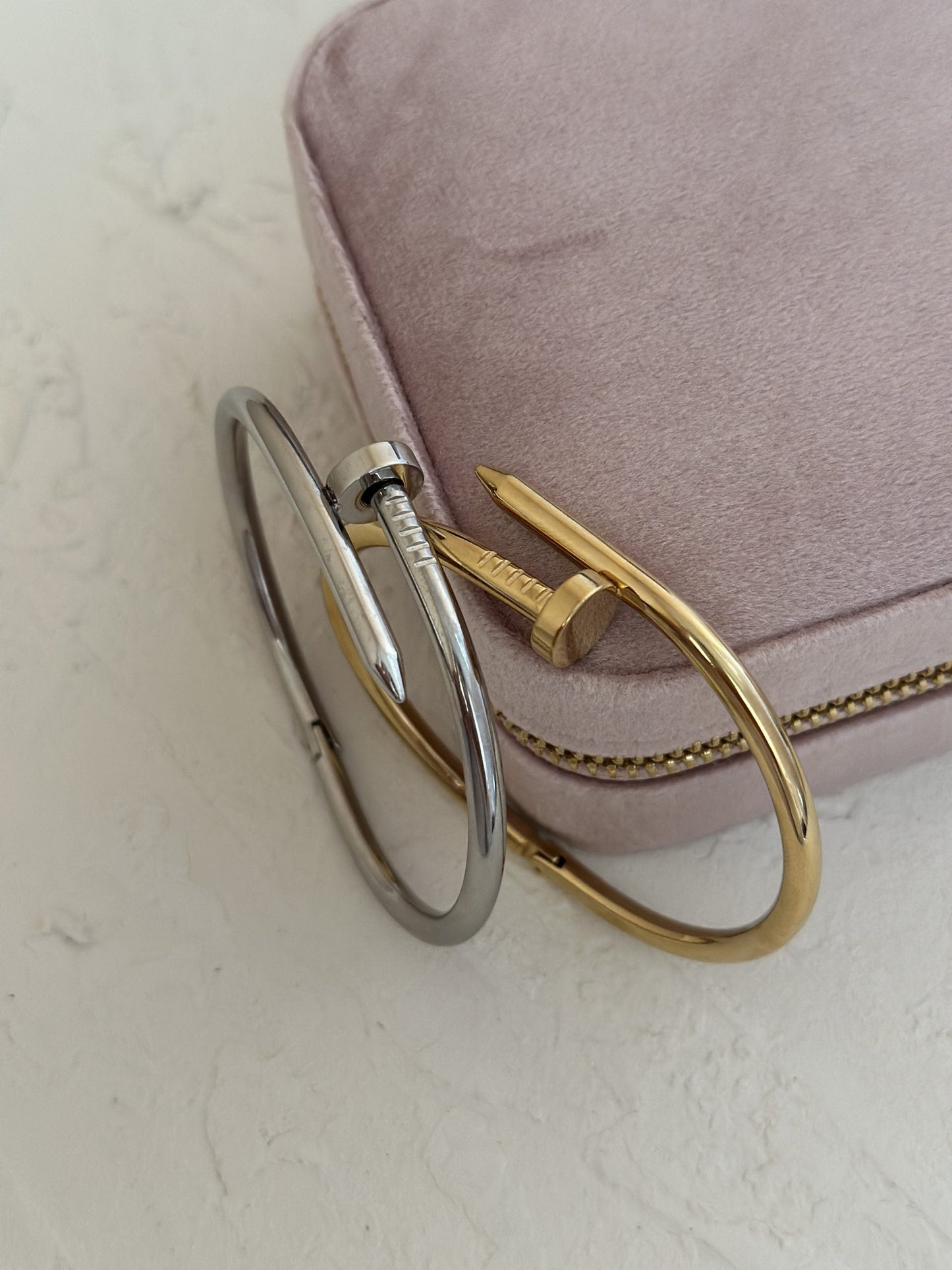 Nail Bracelet (in silver & gold)