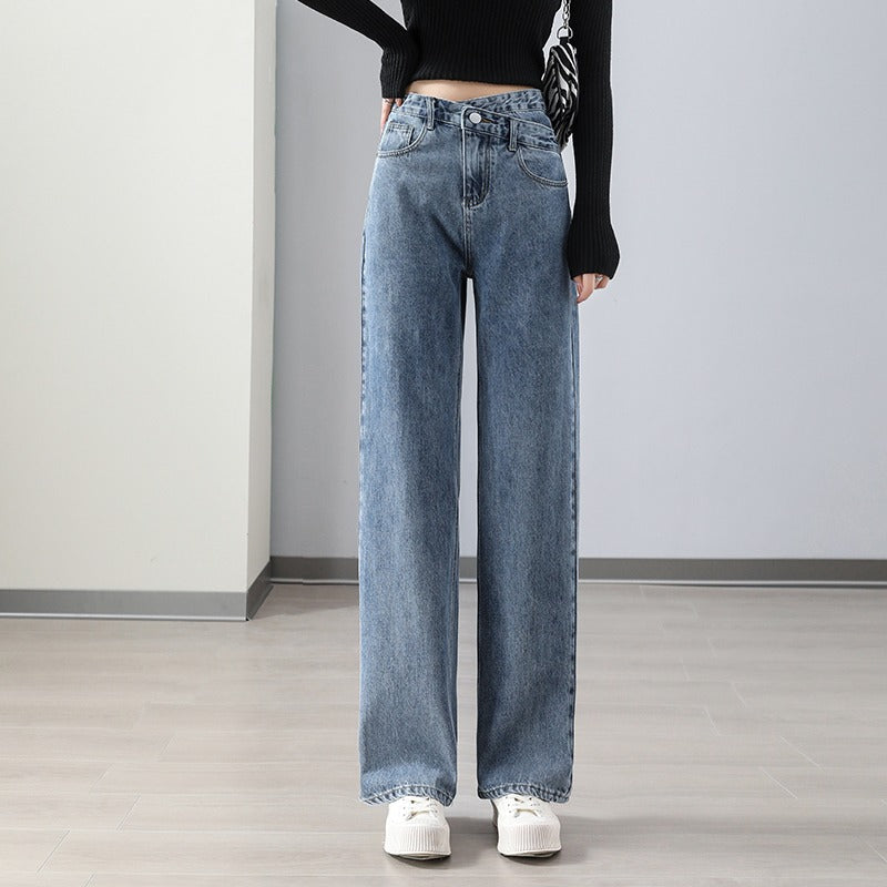 Casual High Waist Straight Jeans