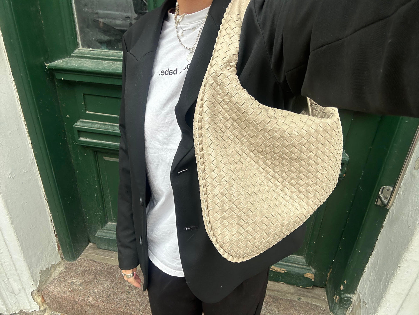 Cross-Weave Bag - Light beige