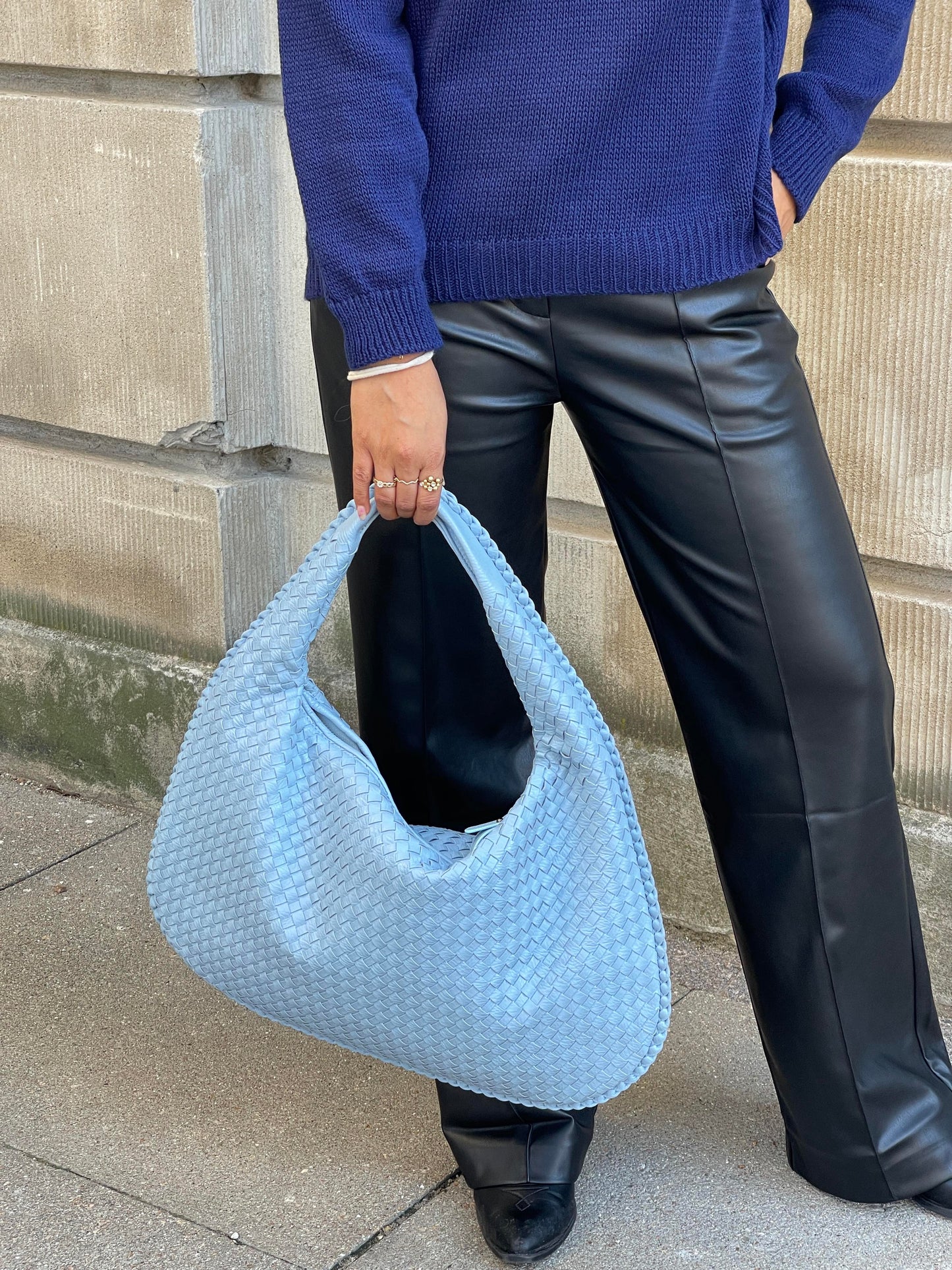 Cross-Weave Bag - Baby blue