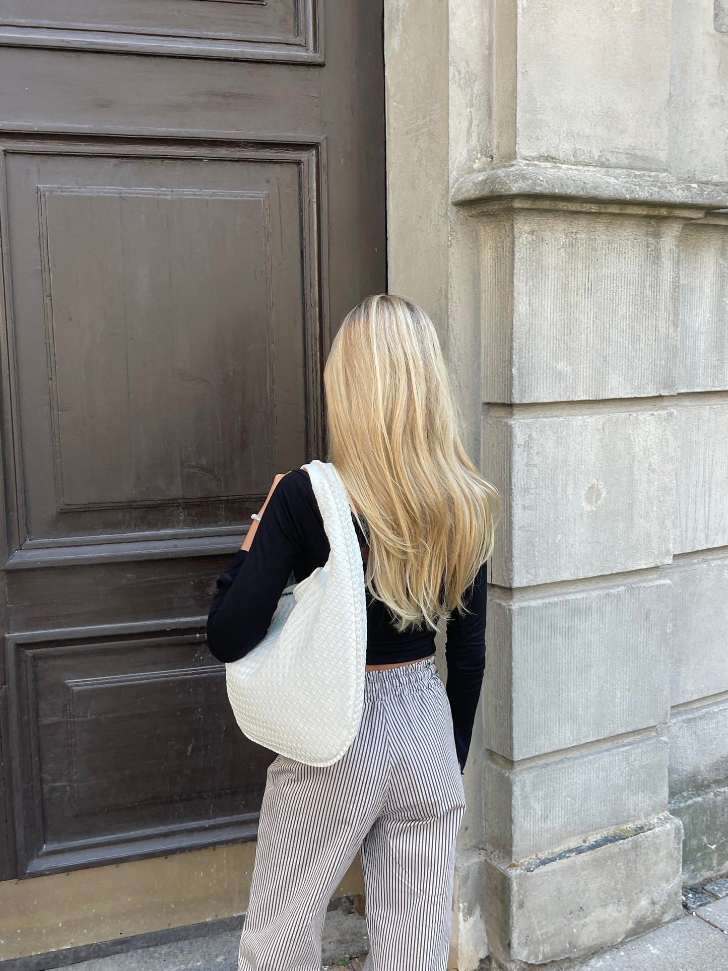 Cross-Weave Bag - White