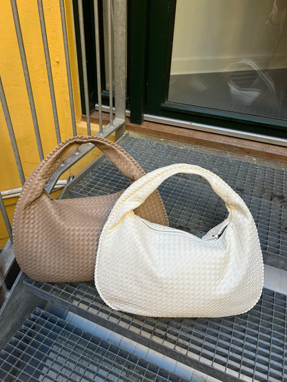 Cross-Weave Bag - Dark beige