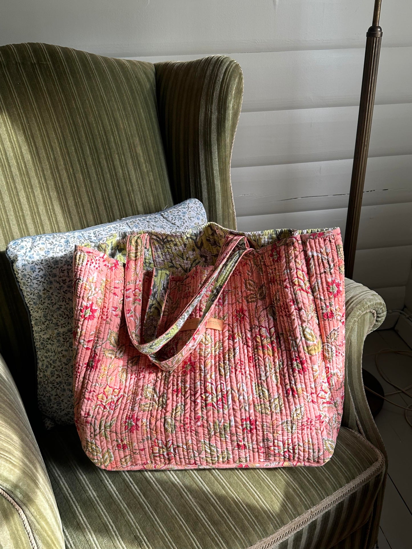 Rhodes multi way tote bag - Green / Rose