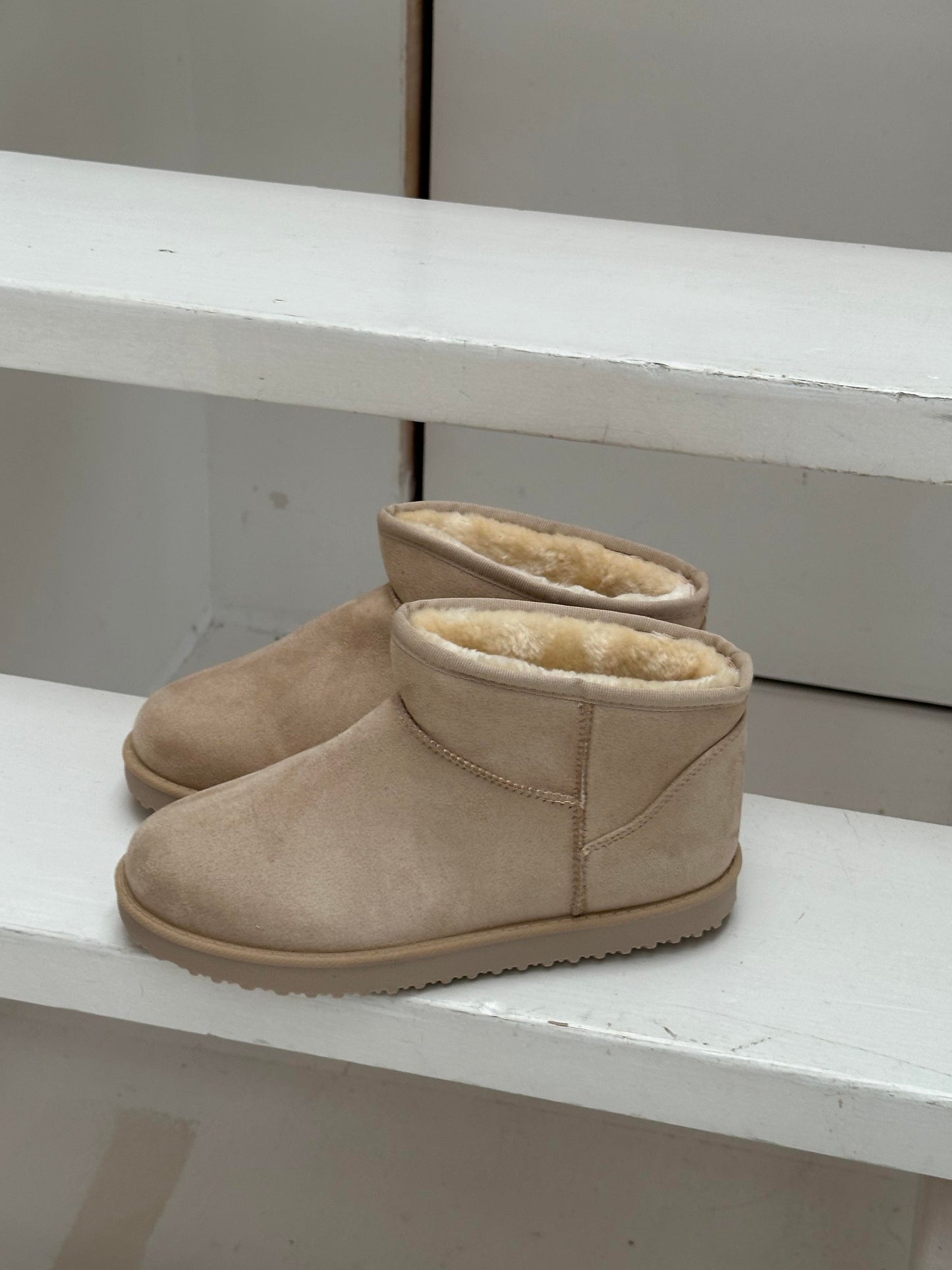 Teddy boots short - Light beige