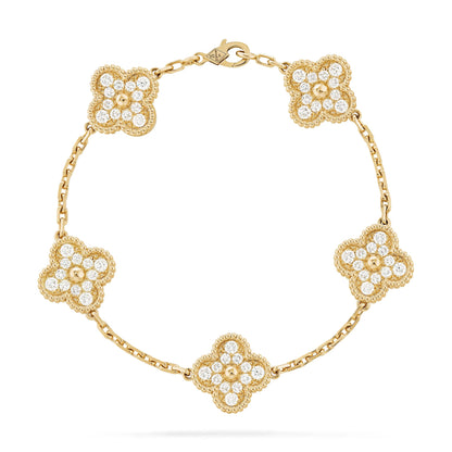 Full Diamanté Gold Raya Bracelet
