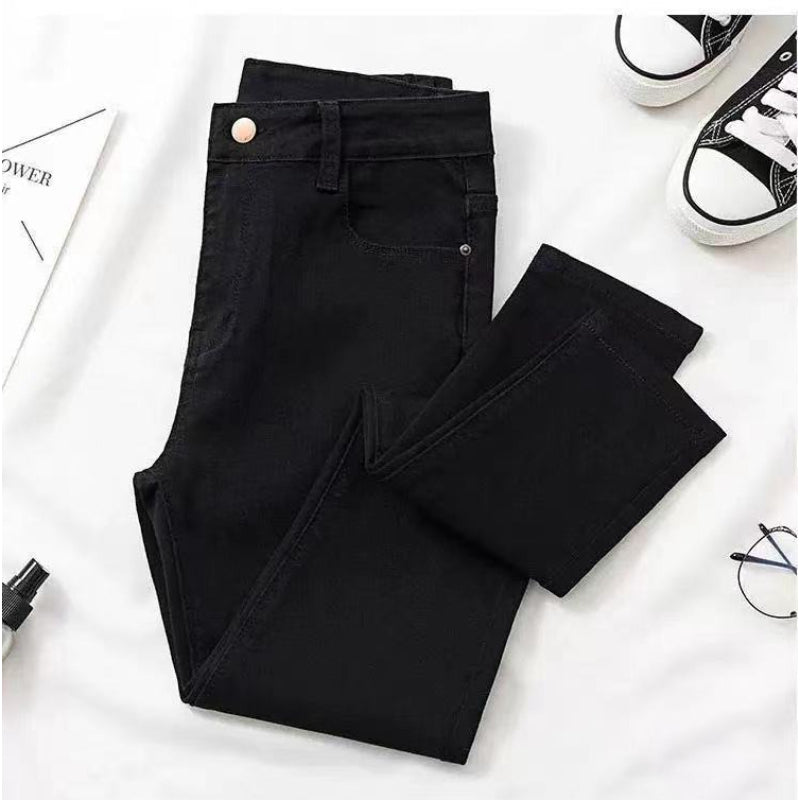 High Waist Elastic Pencil Trousers