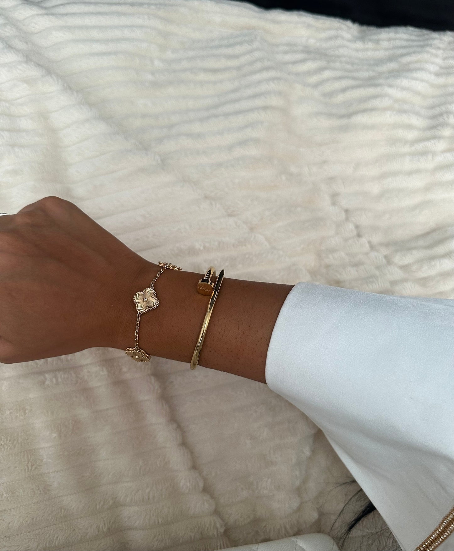 Nail Bracelet (in silver & gold)