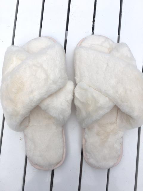 Fur sandal off white