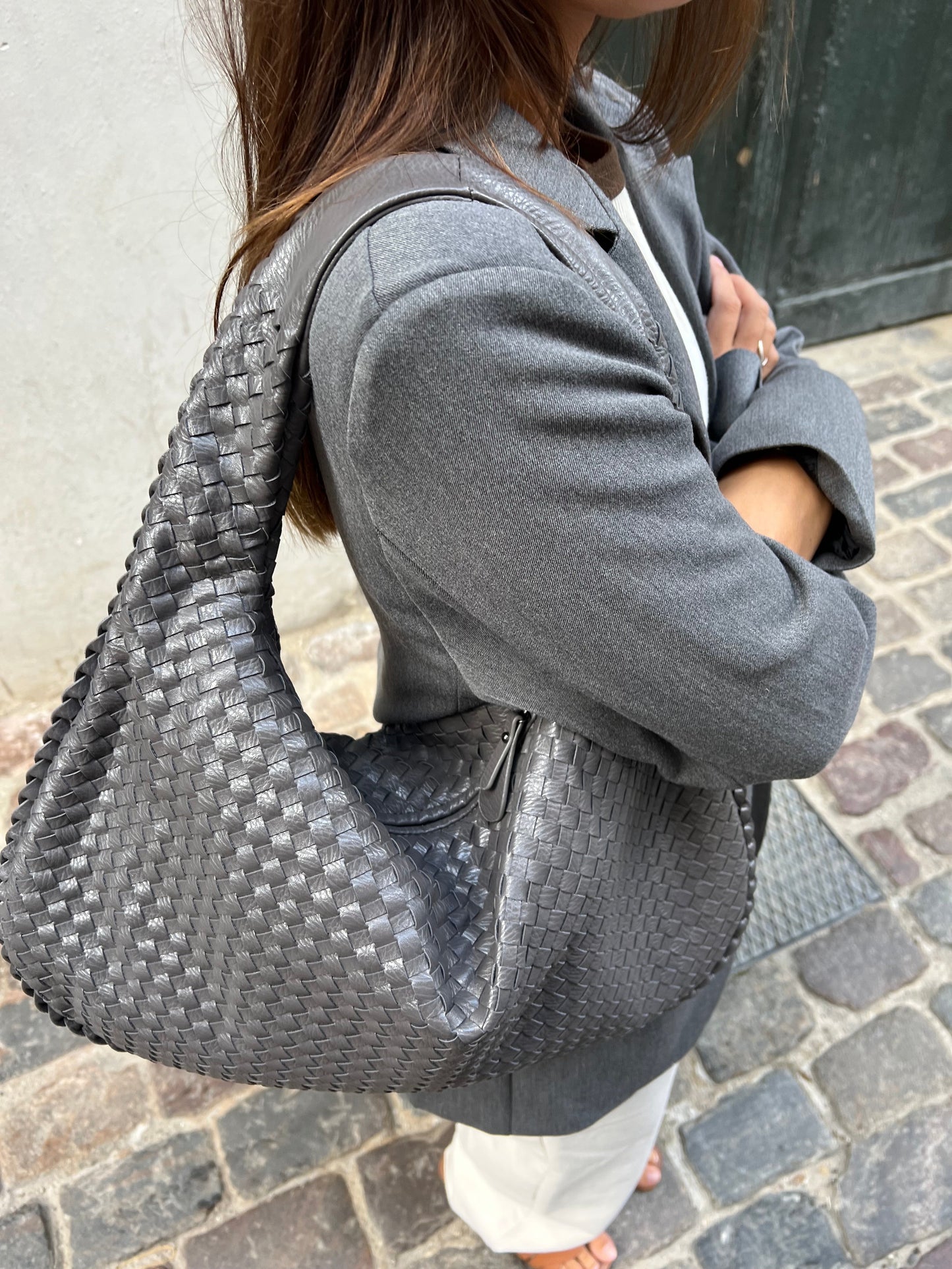 Cross-Weave Bag - Grey