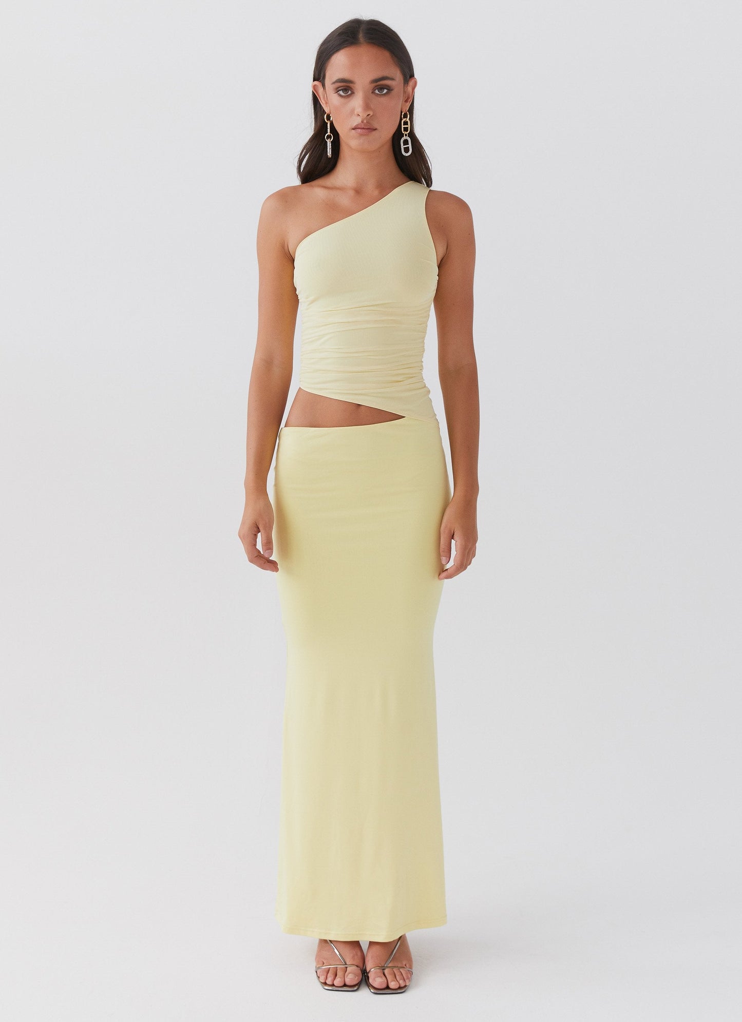 Solea Shoulder Maxi Dress - Lemon