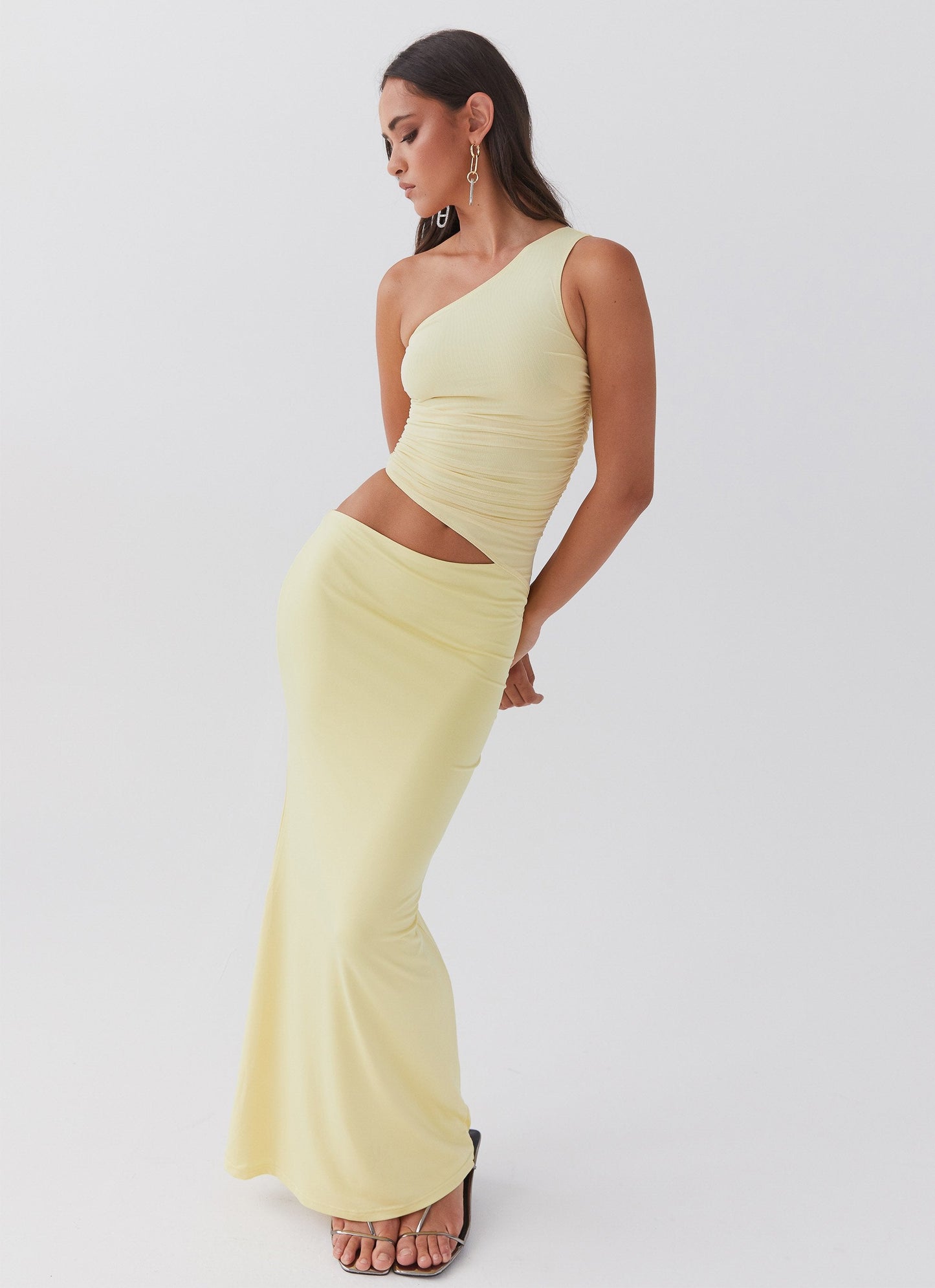 Solea Shoulder Maxi Dress - Lemon