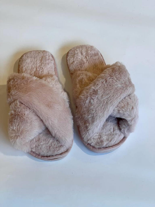 Fur sandal pink