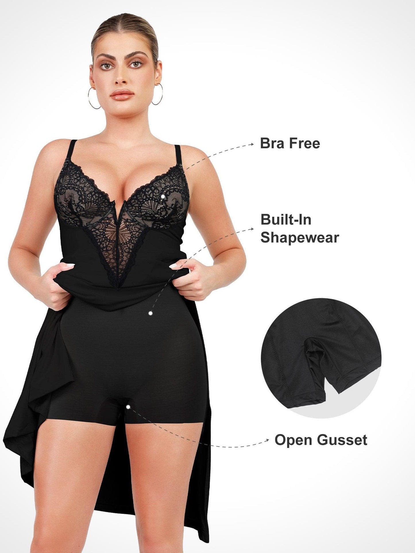 Built-In Shapewear Lace Bodysuit Or Jumpsuit Or Dress