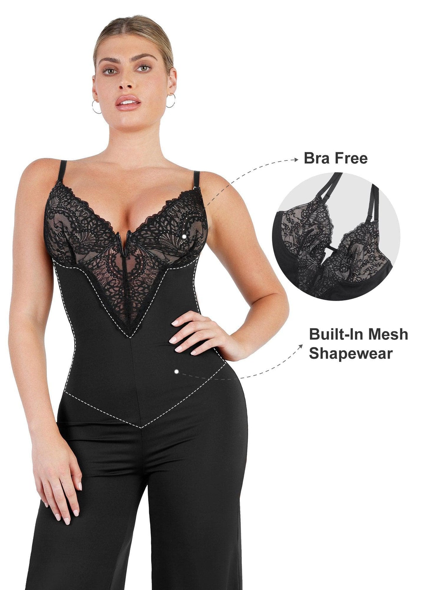 Built-In Shapewear Lace Bodysuit Or Jumpsuit Or Dress