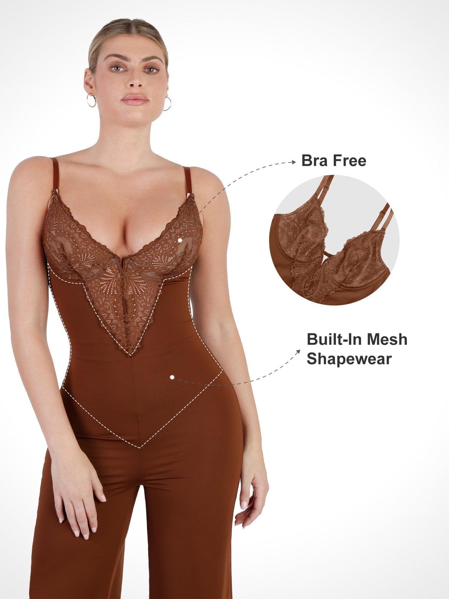 Built-In Shapewear Lace Bodysuit Or Jumpsuit Or Dress