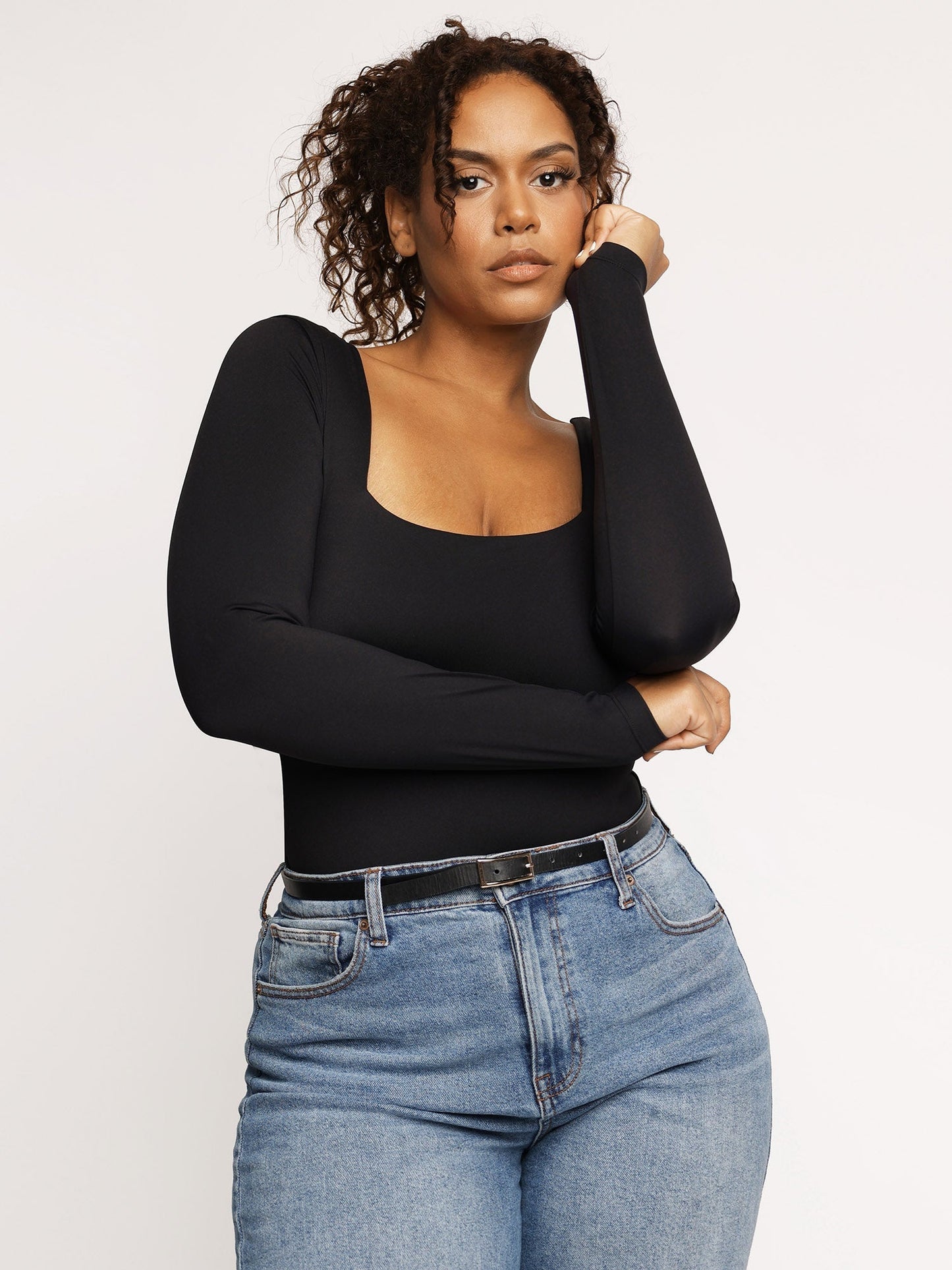 Contour Long Sleeve Square Neck Bodysuit