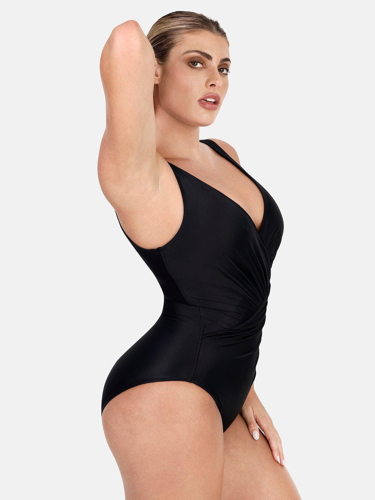 Deep-V Neck One-Piece Shapewear Bodysuit