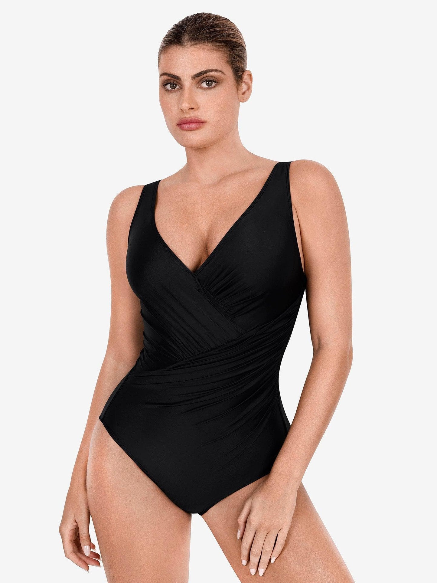 Deep-V Neck One-Piece Shapewear Bodysuit