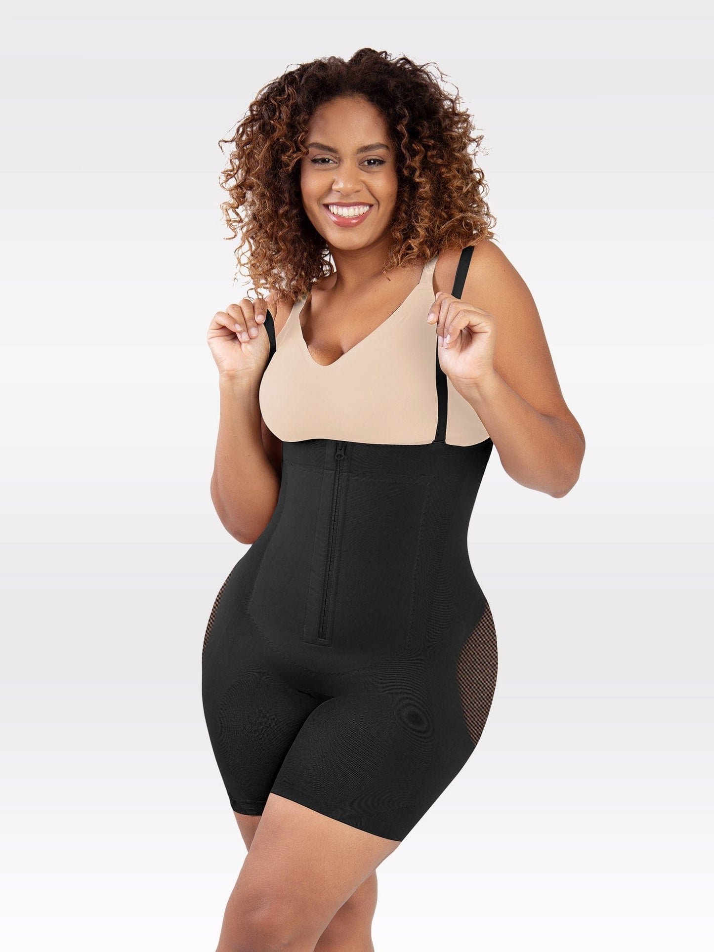 Latex Tummy Control Shapewear Mesh Butt Lifter Bodysuit