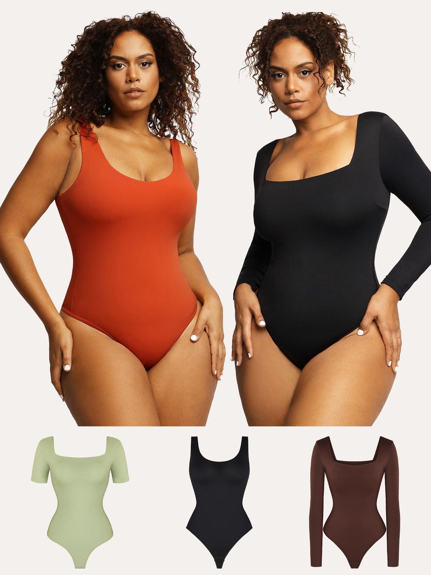 Square Neck Thong Bodysuits