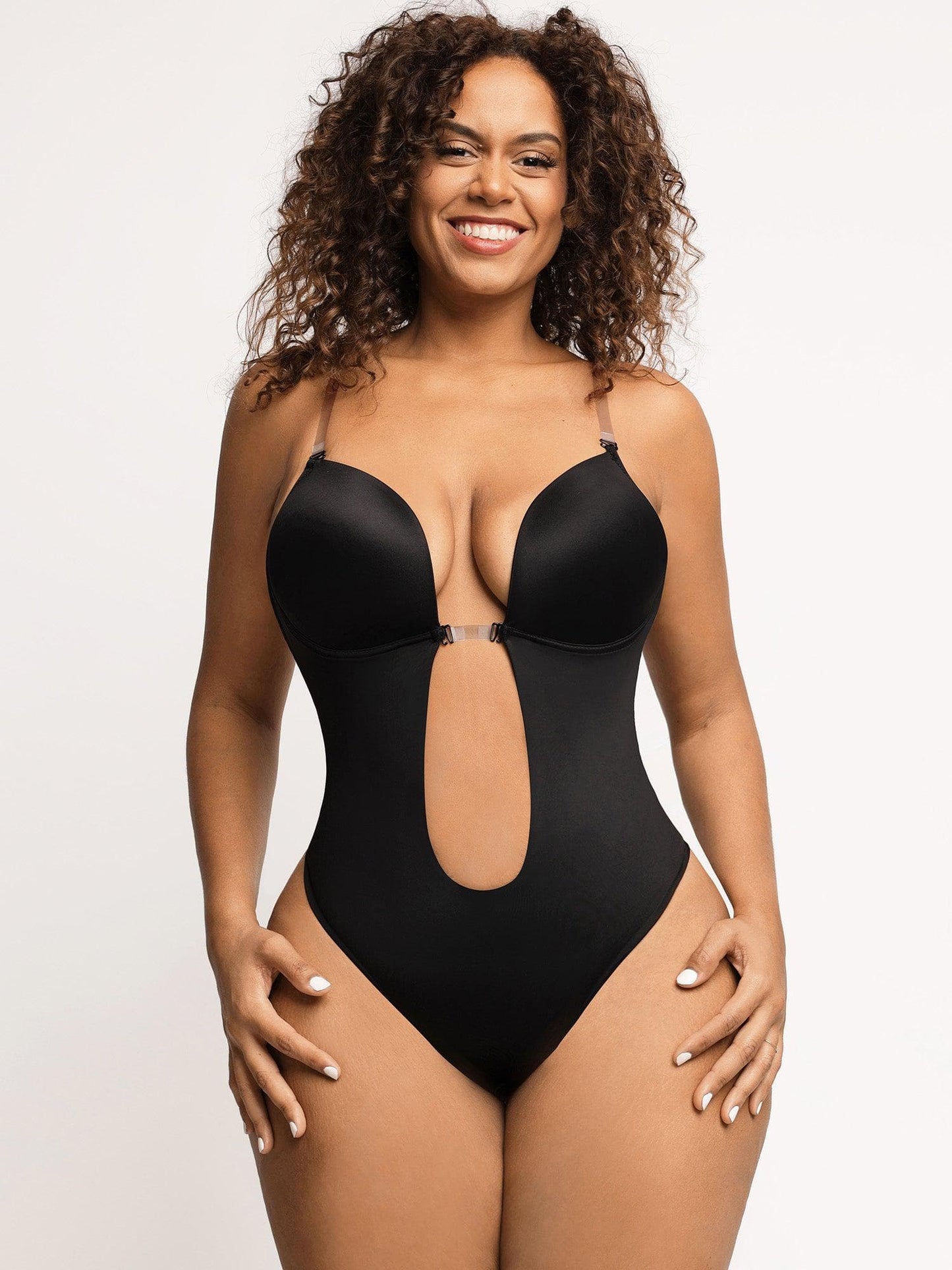 Strapless U Plunge Thong Bodysuit Backless Bra