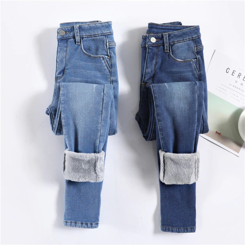 Skinny Thermal Plush Stretch Jeans