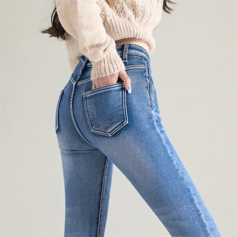 Skinny Thermal Plush Stretch Jeans