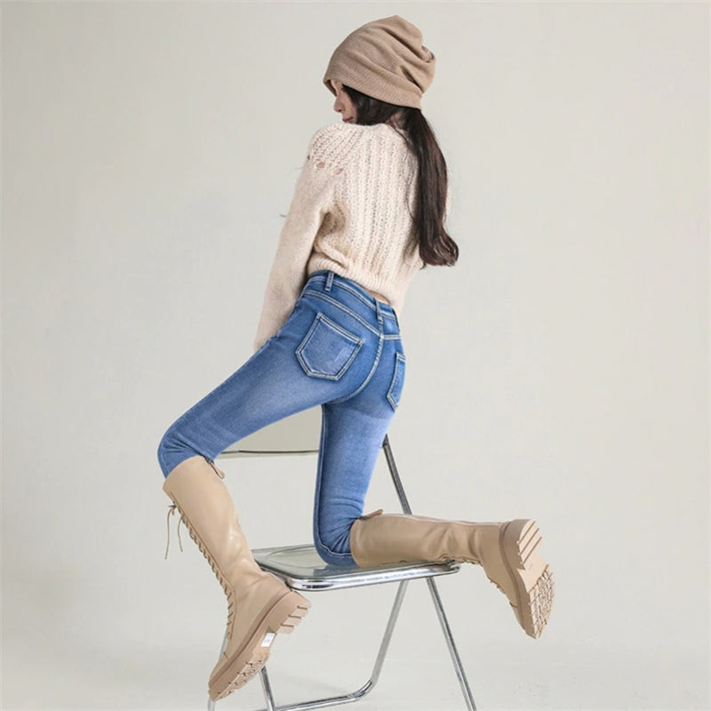 Skinny Thermal Plush Stretch Jeans